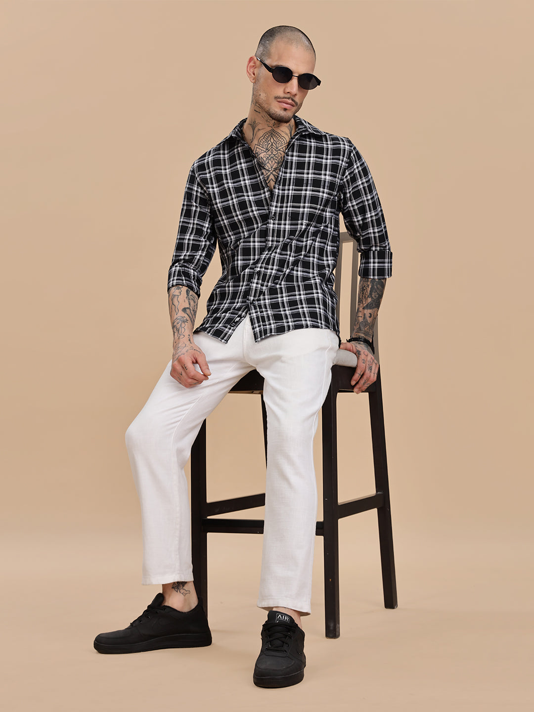 Button Down Regular Fit Black Shirt