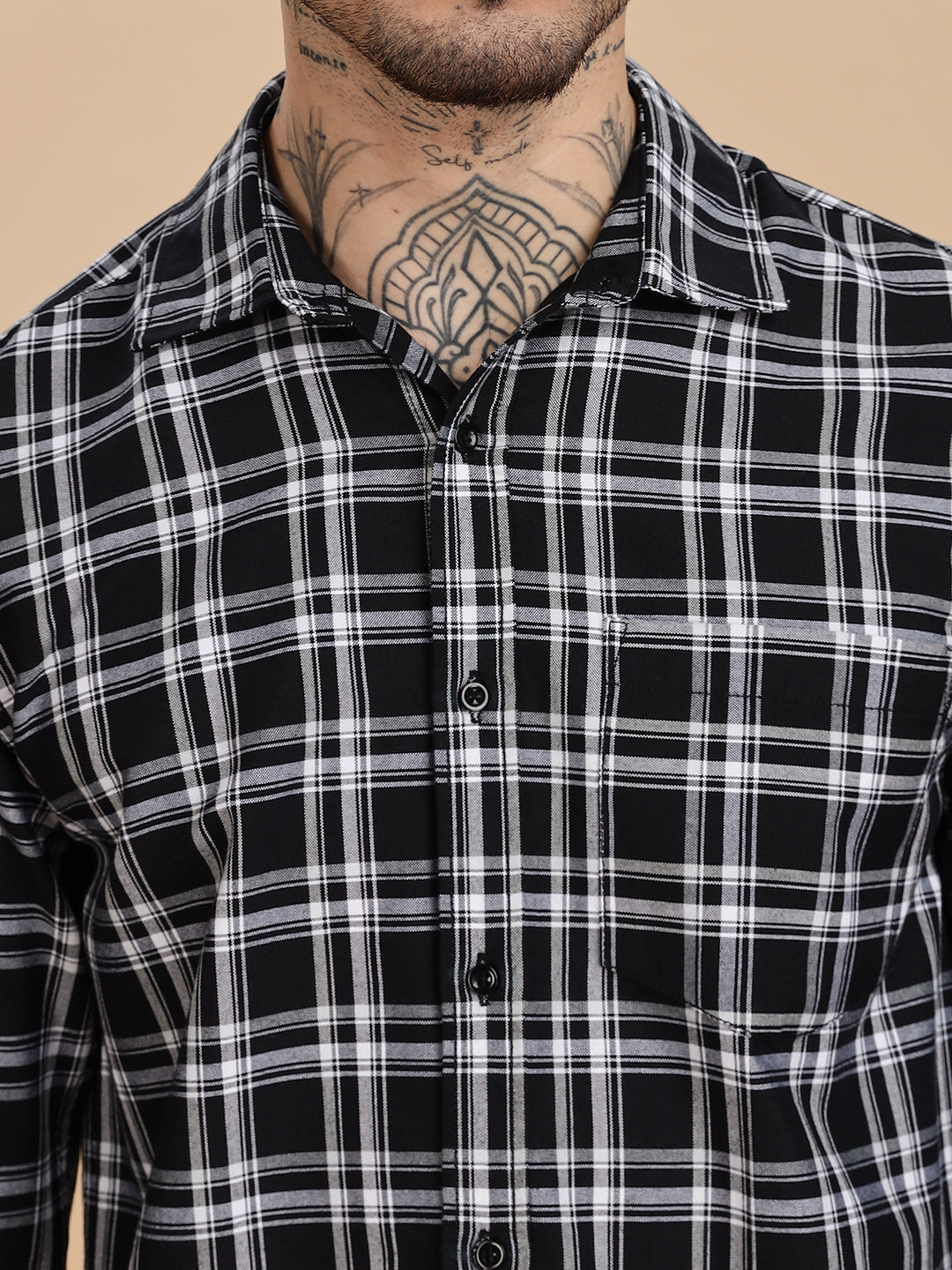 Button Down Regular Fit Black Shirt