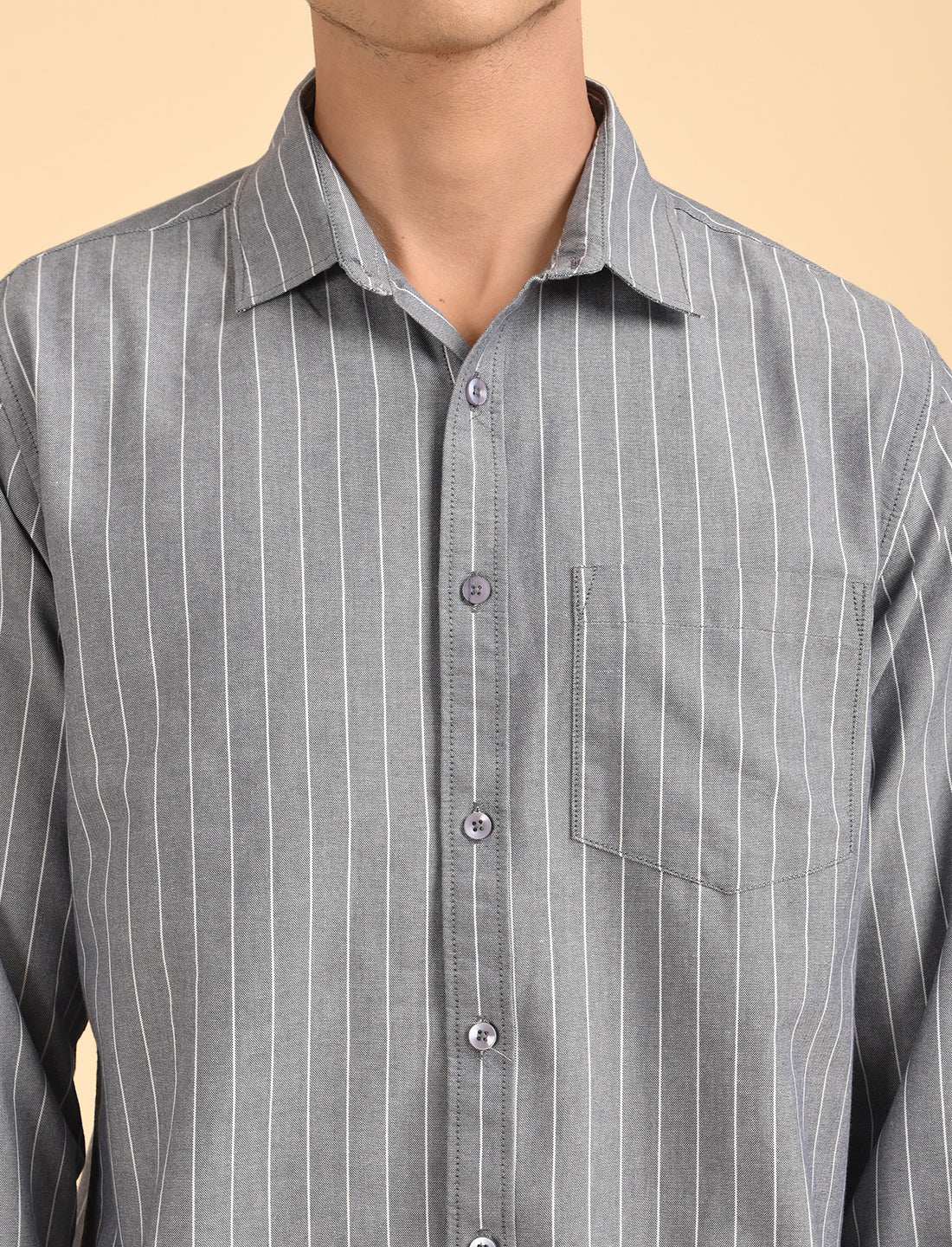 Oxford Blue Casual Stripes Shirt