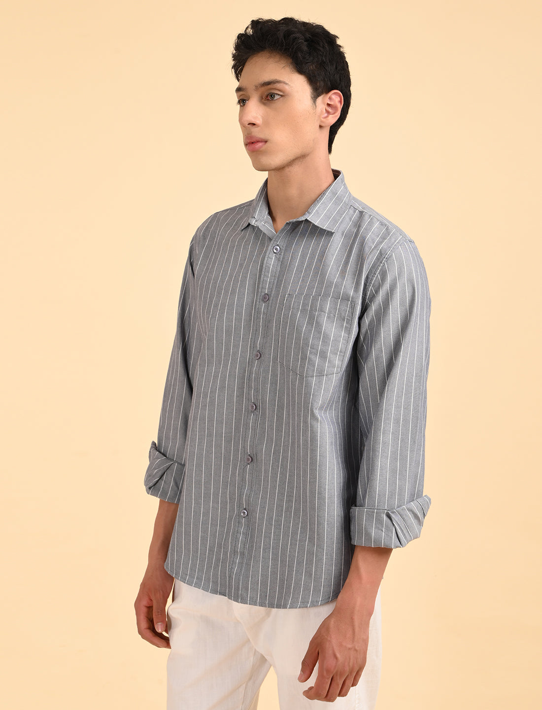 Oxford Blue Casual Stripes Shirt