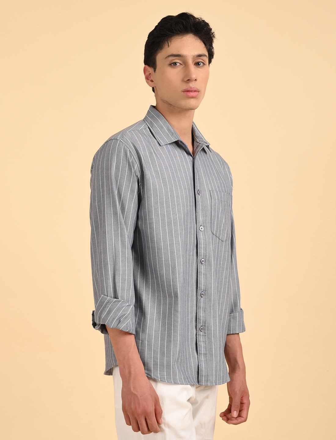 Oxford Blue Casual Stripes Shirt