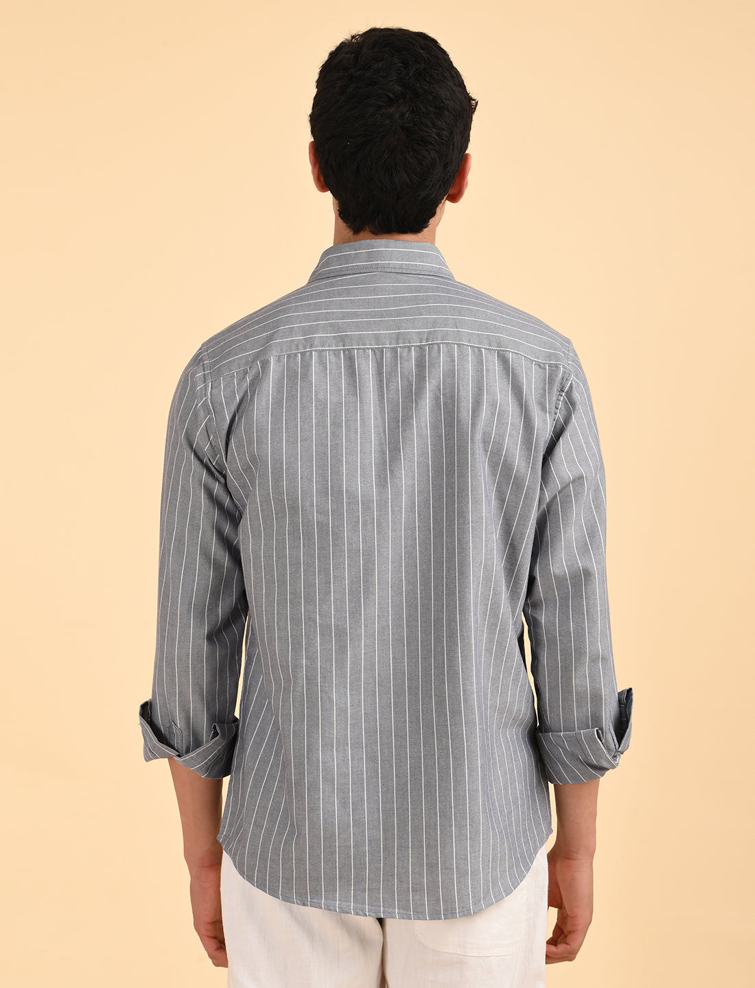 Oxford Blue Casual Stripes Shirt
