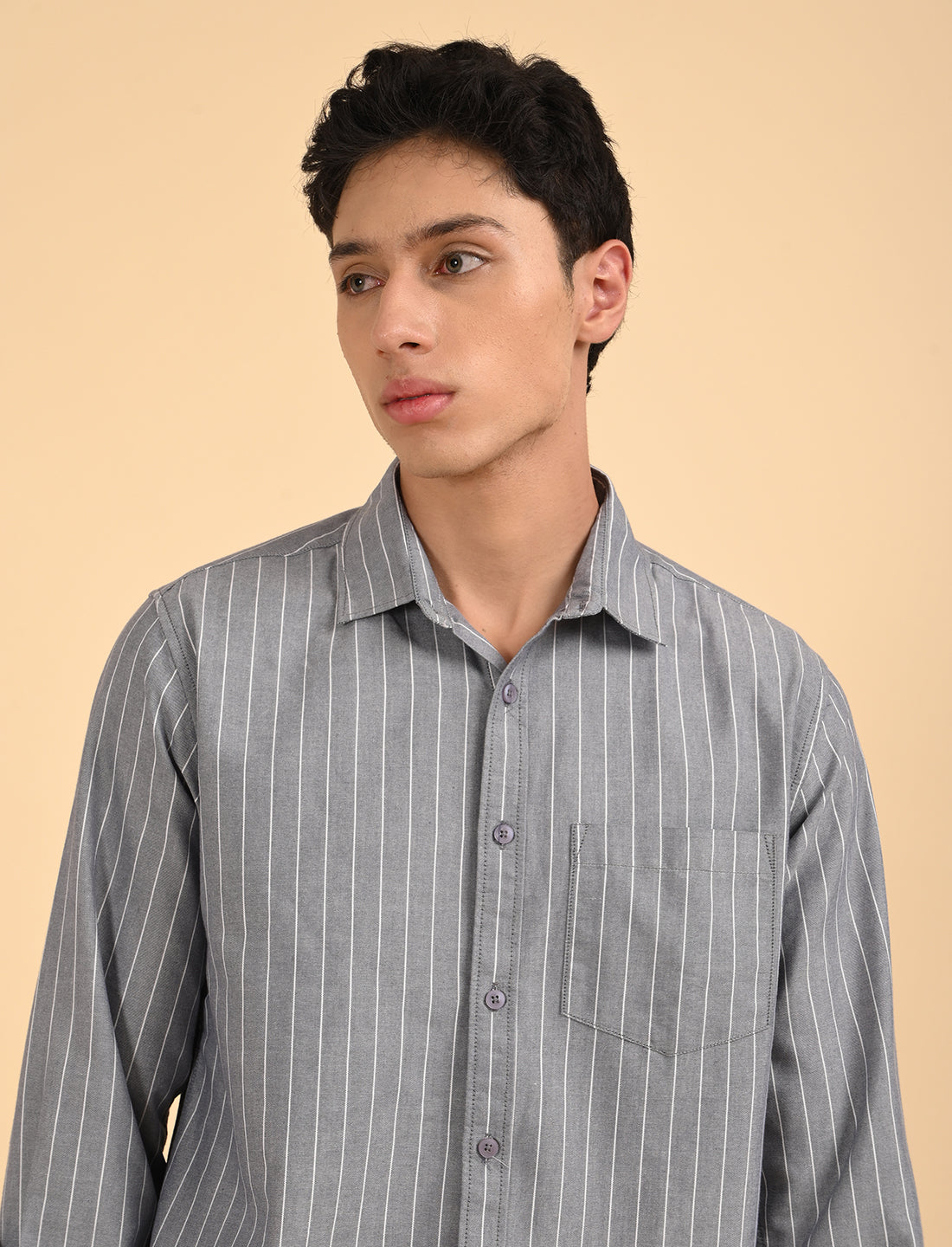 Oxford Blue Casual Stripes Shirt