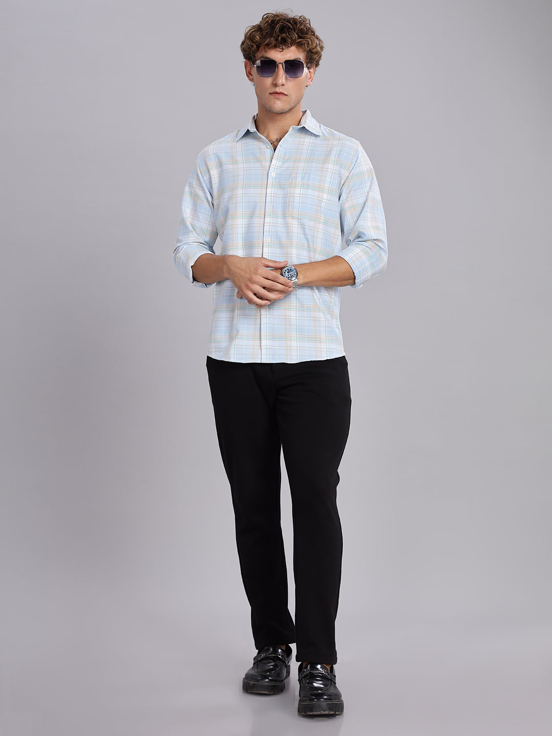 Oxford Blue Button Down Collar Shirt
