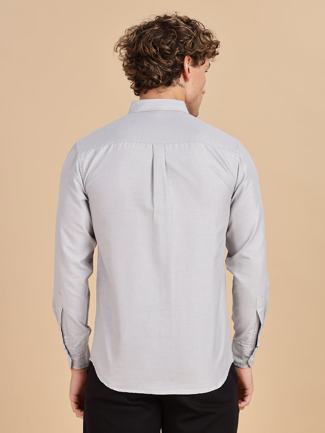 Grey Chambray Men Casual Shirt