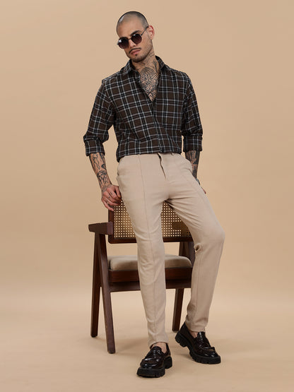 Oxford Brown Checks Cotton Shirt