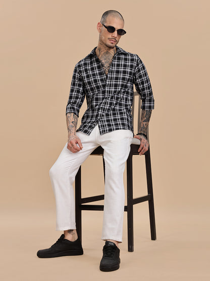 Button Down Regular Fit Black Shirt
