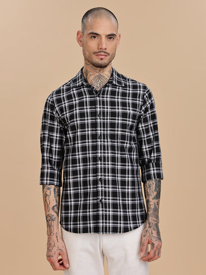 Button Down Regular Fit Black Shirt