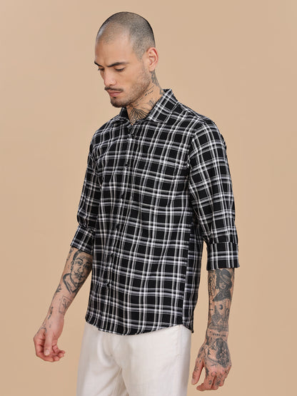 Button Down Regular Fit Black Shirt