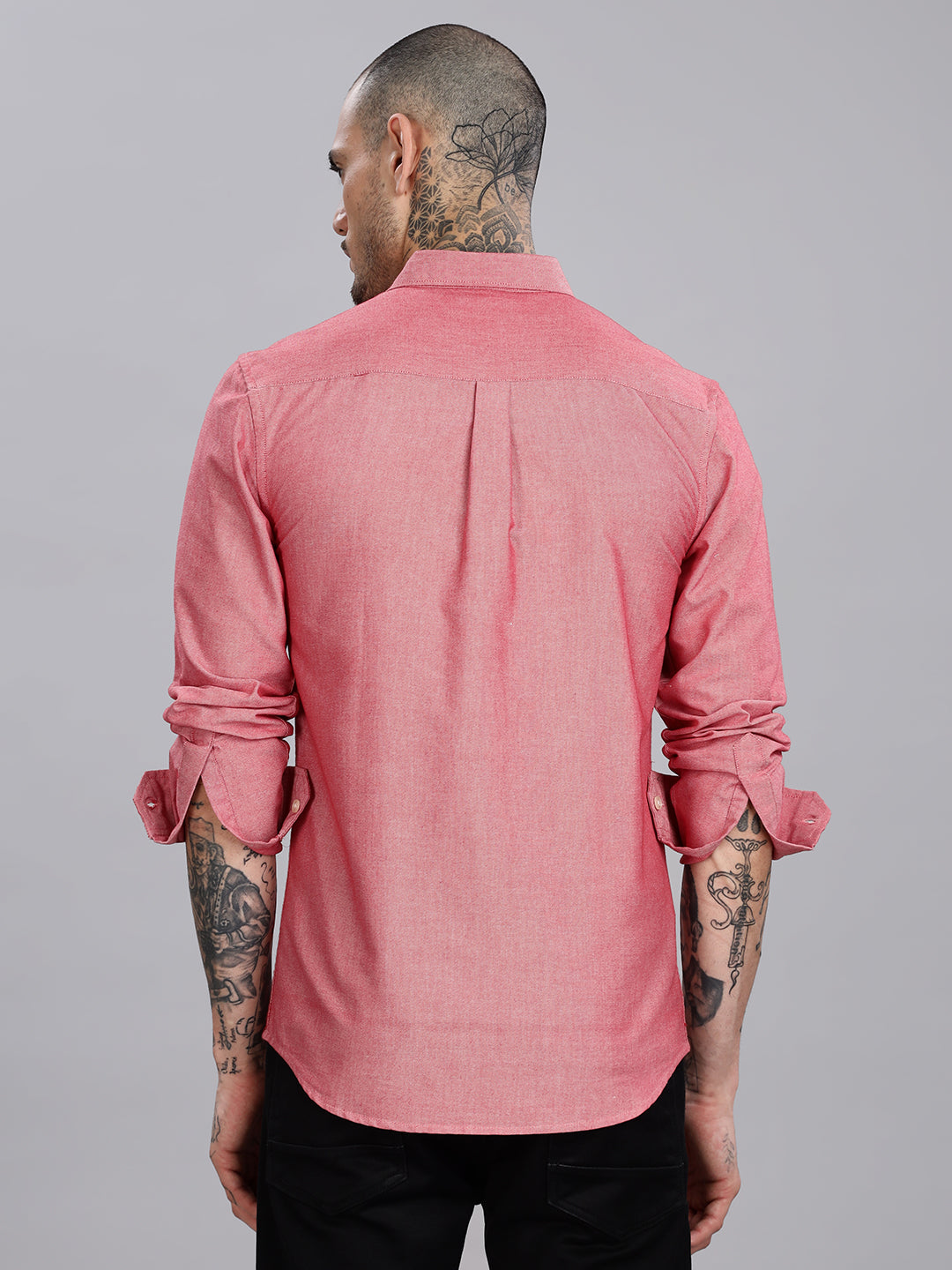 Solid Button Down Oxford Red Shirt