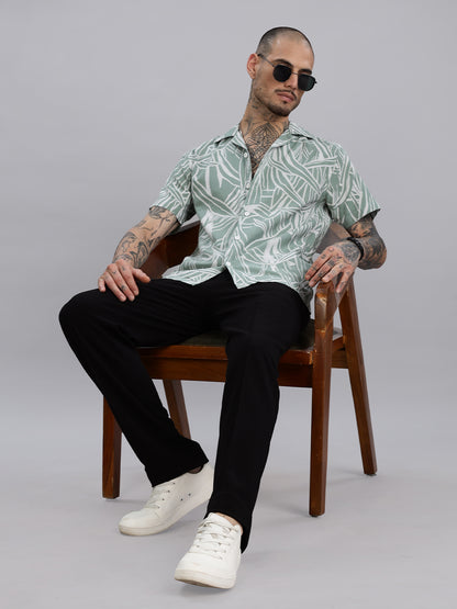 Green Relaxed Fit Printed Casual Shirt