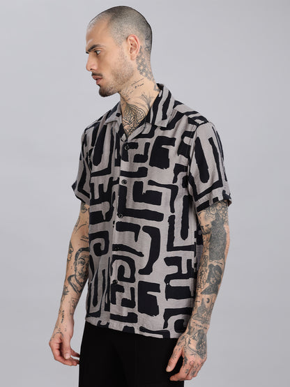 Grey Drop Shoulder Oversized Shirt