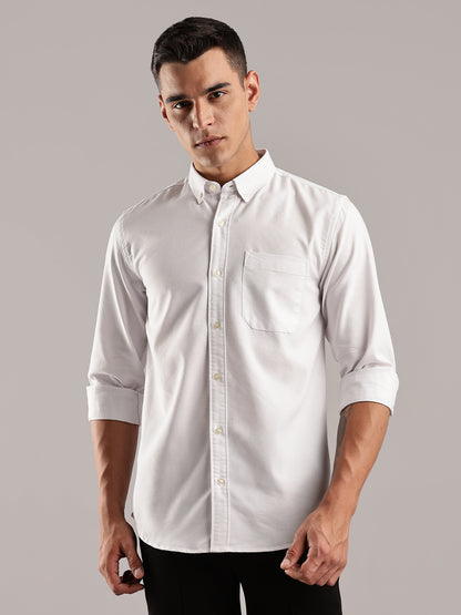 Oxford White Solid Shirt