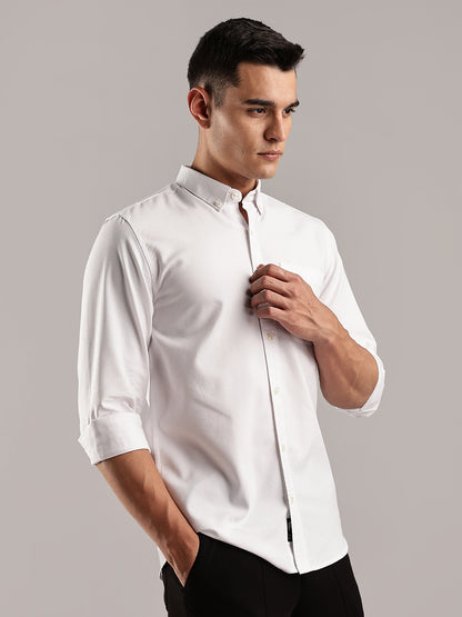 Oxford White Solid Shirt