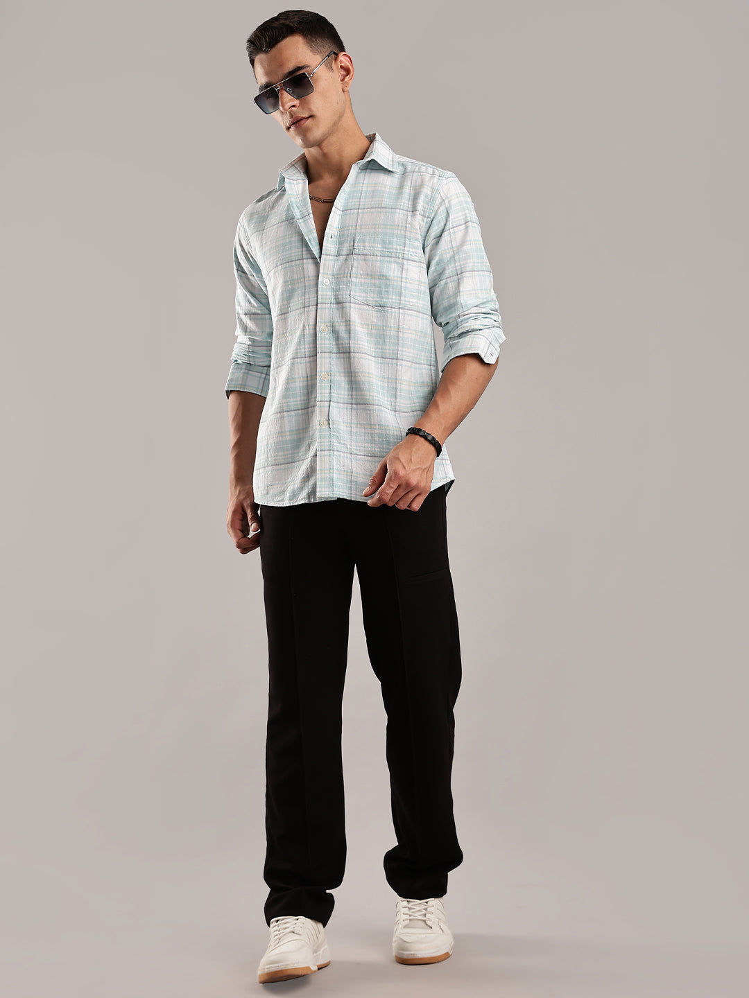 Khadi Linen Green Checks Shirt