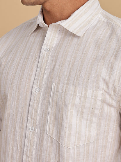 Organic Khadi Linen Beige Shirt