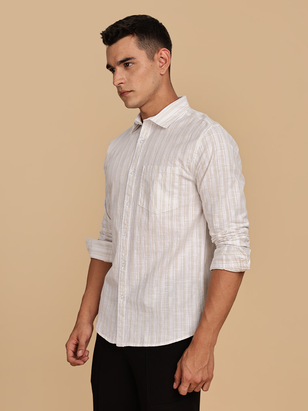 Organic Khadi Linen Beige Shirt