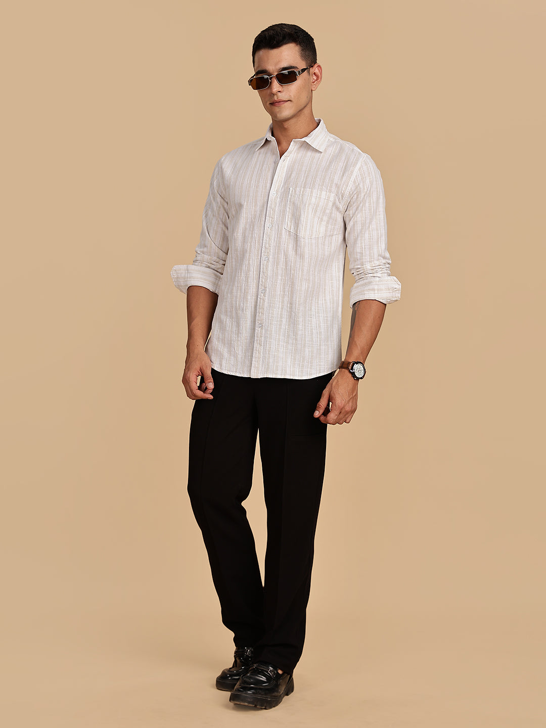 Organic Khadi Linen Beige Shirt