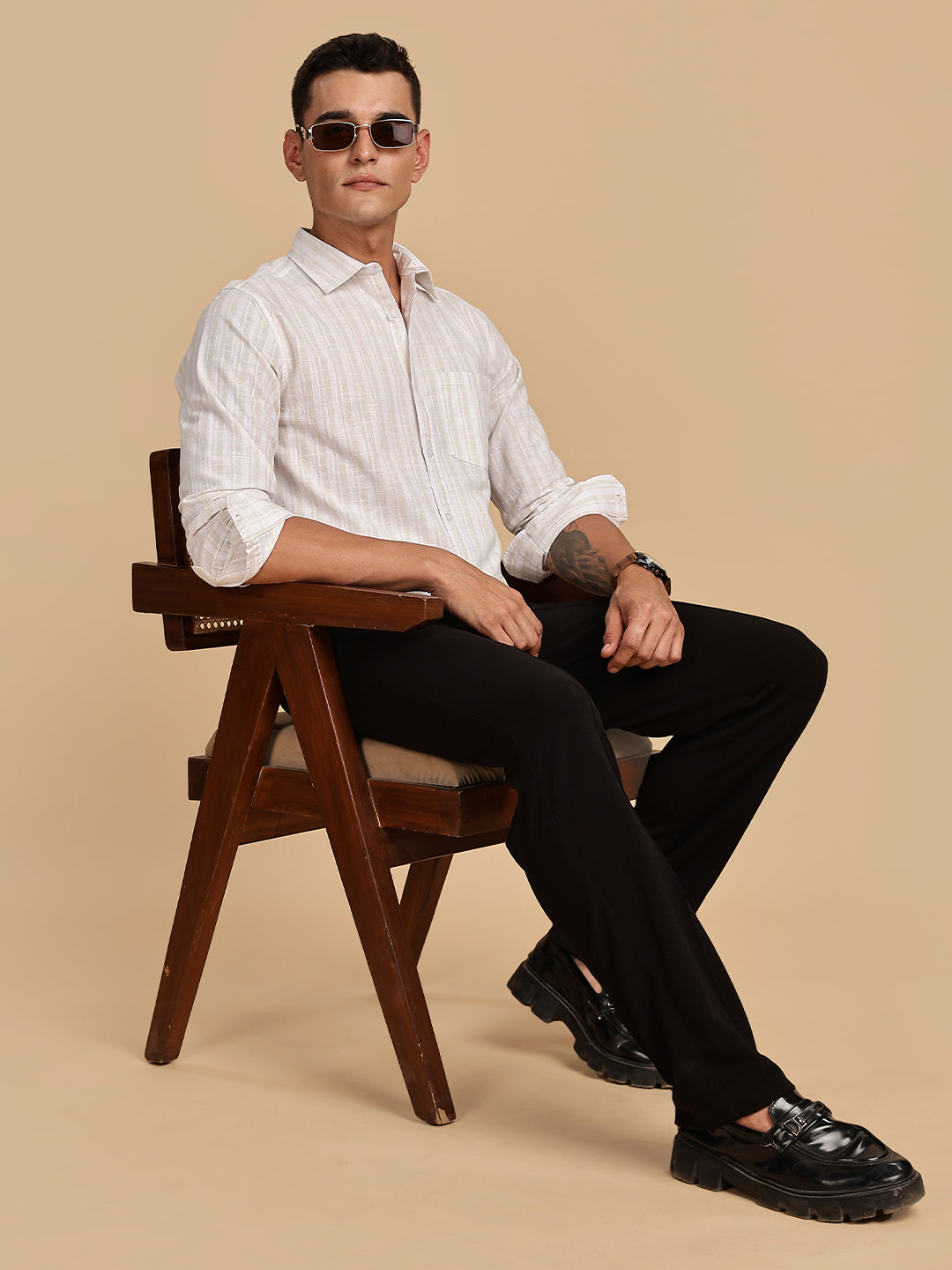 Organic Khadi Linen Beige Shirt