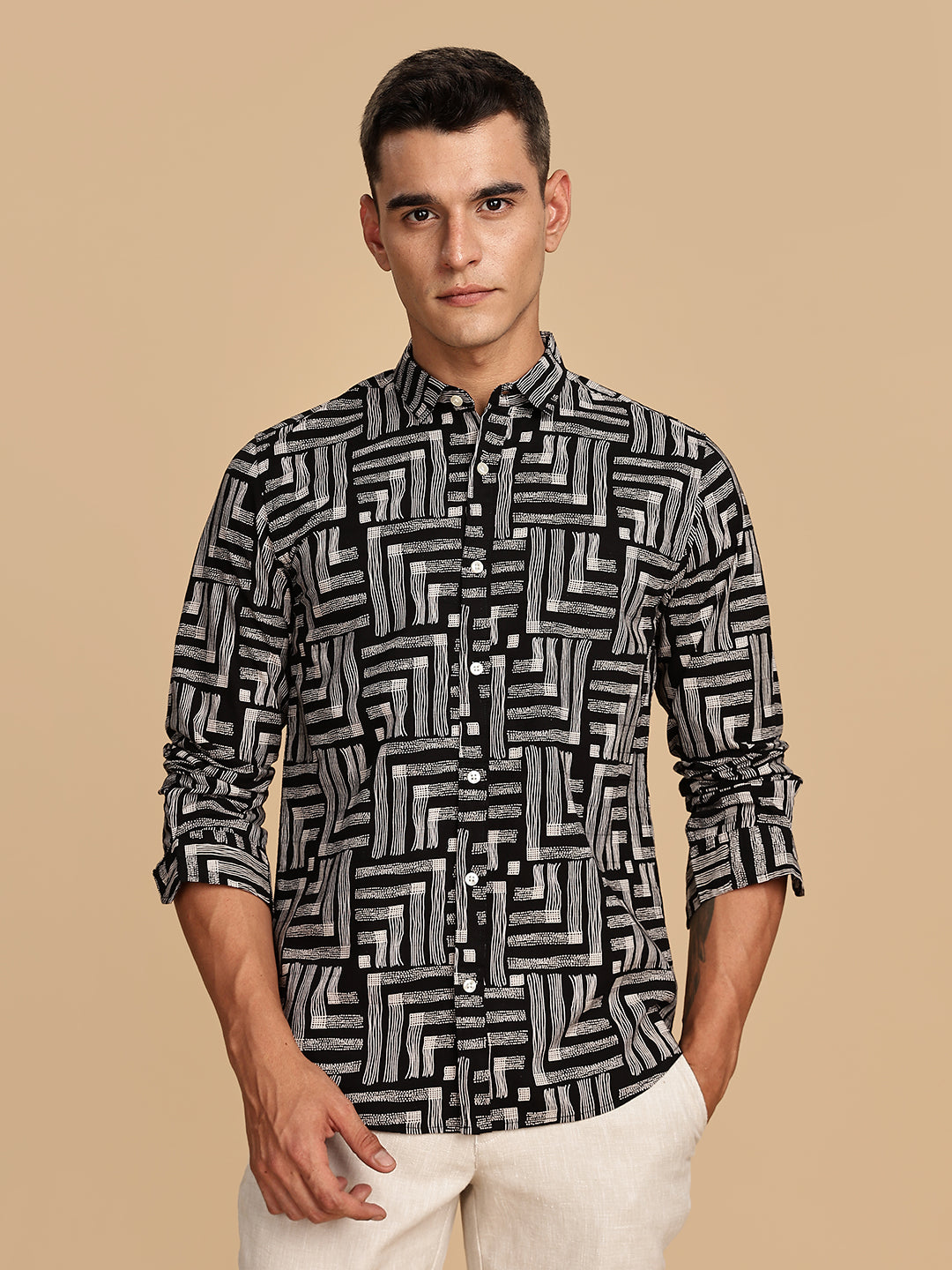 Premium Black Cotton Linen Shirt