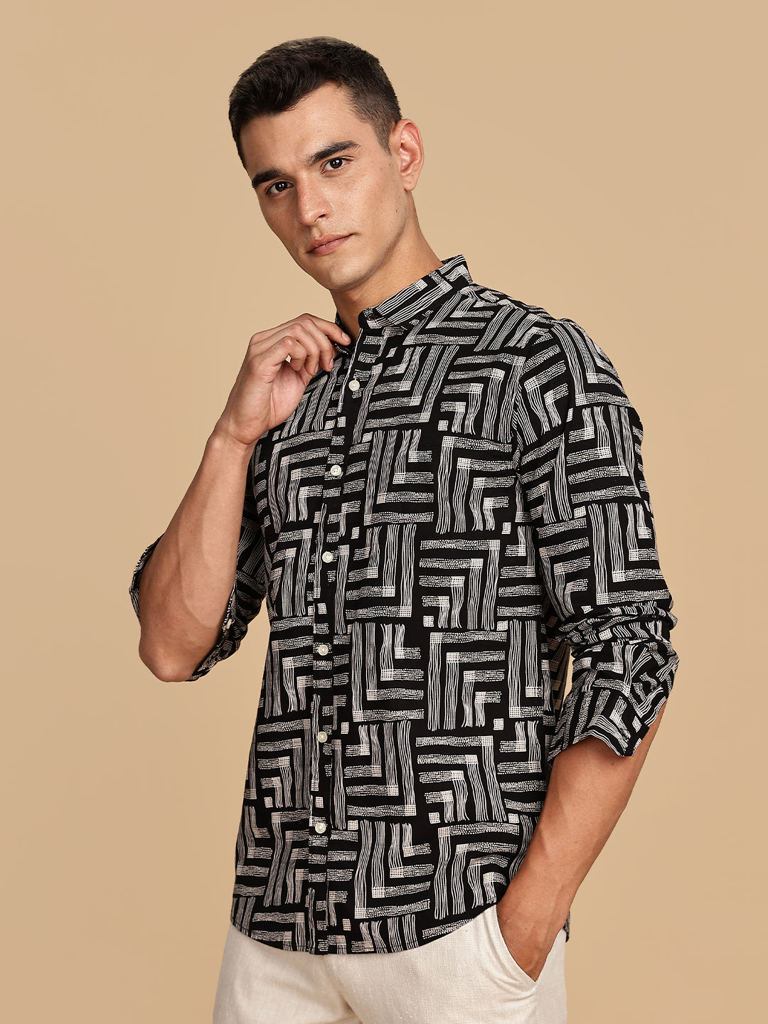 Premium Black Cotton Linen Shirt