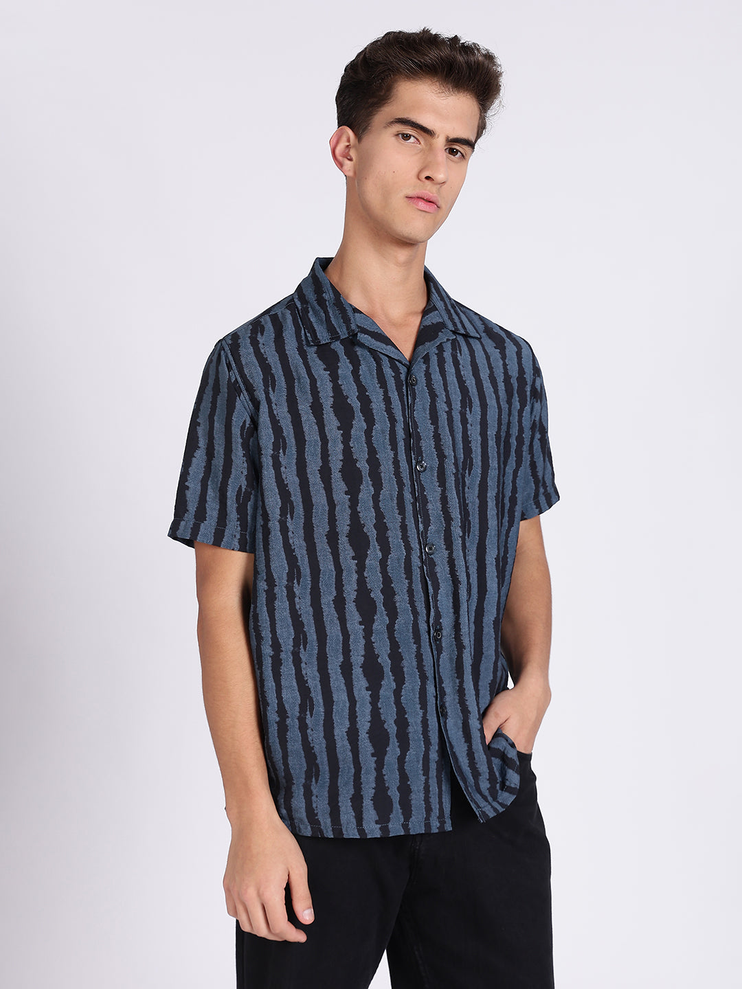 Men BB Viscose Cuban Collar Shirt