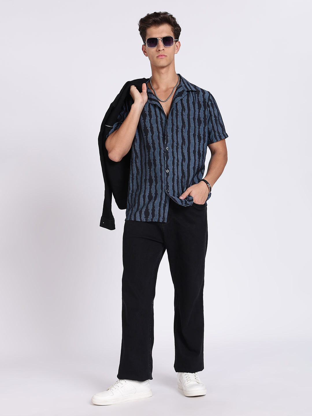 Men BB Viscose Cuban Collar Shirt