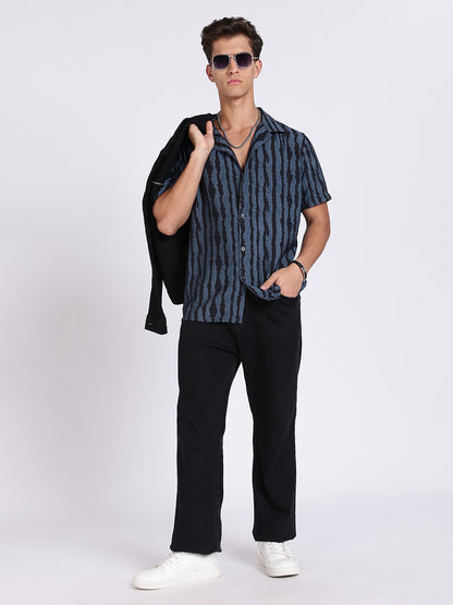 Men BB Viscose Cuban Collar Shirt