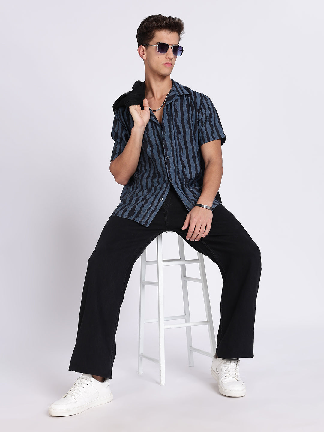 Men BB Viscose Cuban Collar Shirt