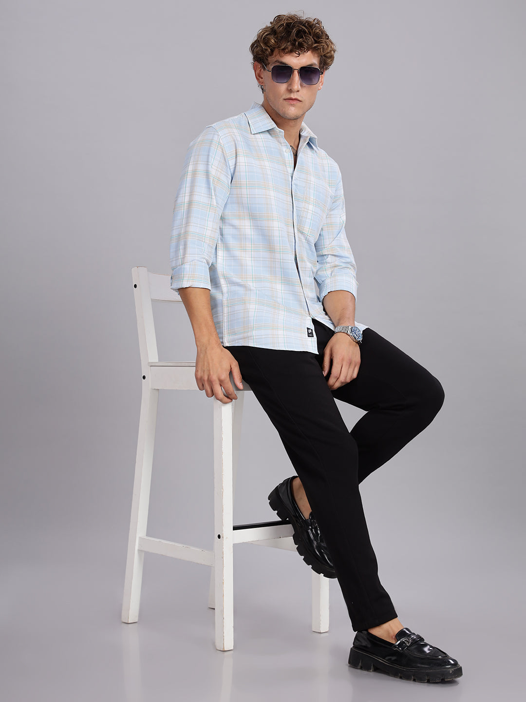 Oxford Blue Button Down Collar Shirt