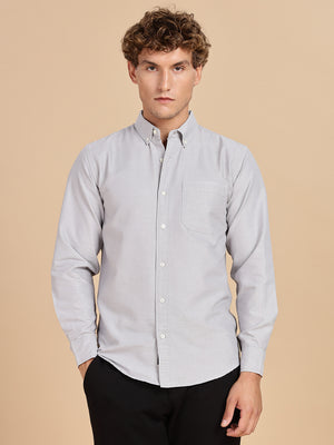Grey Chambray Men Casual Shirt